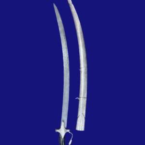 Damascus Steel Talwar Sword with Silver Wire Koftgari – 38 Inch