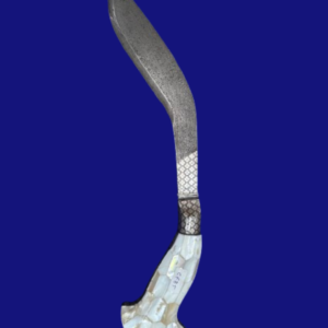 Handcrafted Khukri with Mother of Pearl Handle & Silver Koftgiri Work – 15.5 Inch