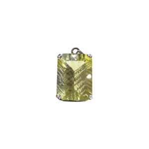 Natural Lemon Topaz Gemstone Silver Pendant – 63 Carat Guru Upratna