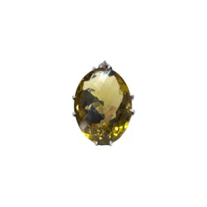 Natural Lemon Topaz Oval Checker Cut Silver Pendant – 112 Carat Guru Upratna