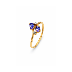 Tanzanite & Diamond Ring with Natural Gemstones