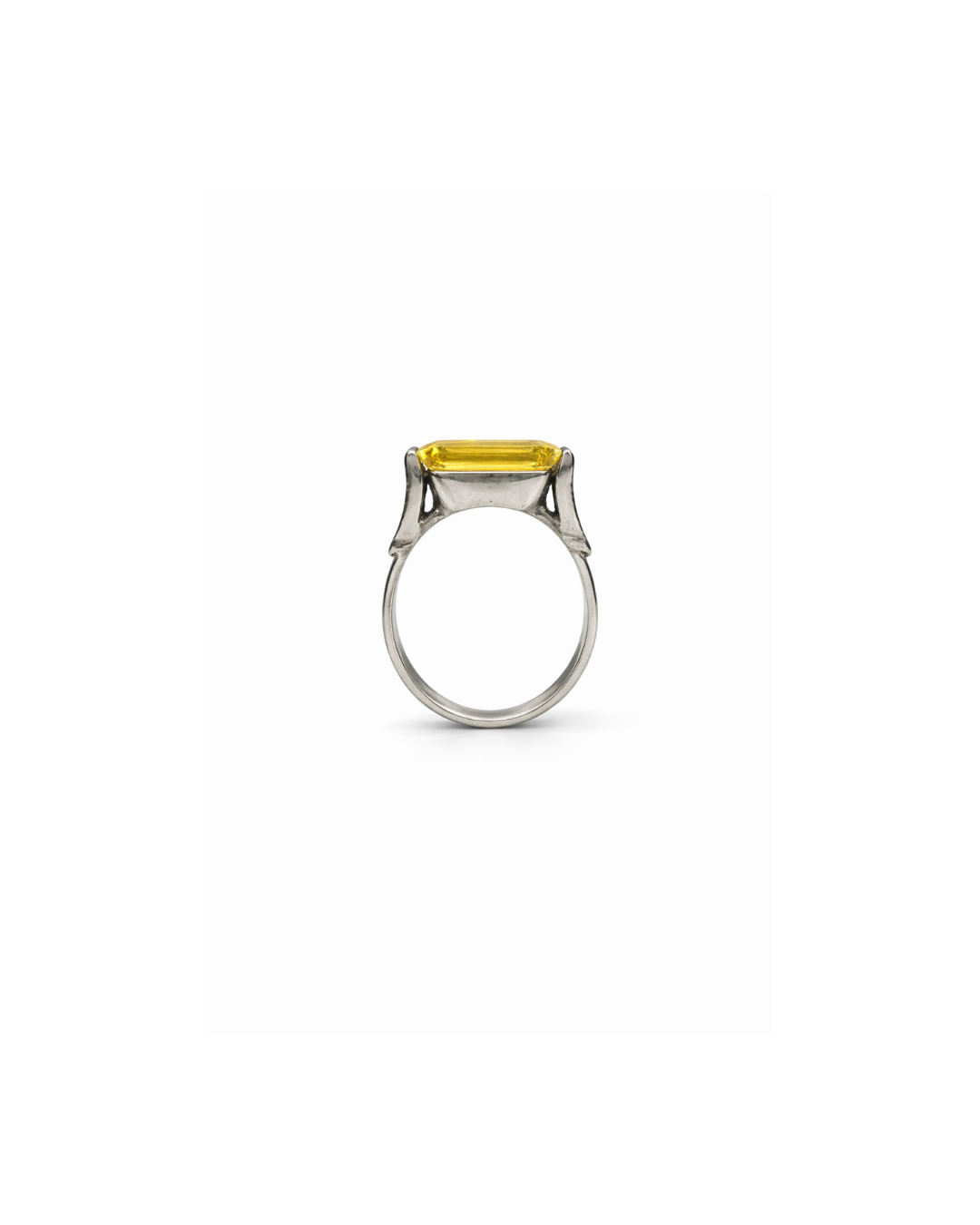 Golden Topaz & Diamond Gemstone Silver Ring - Image 3