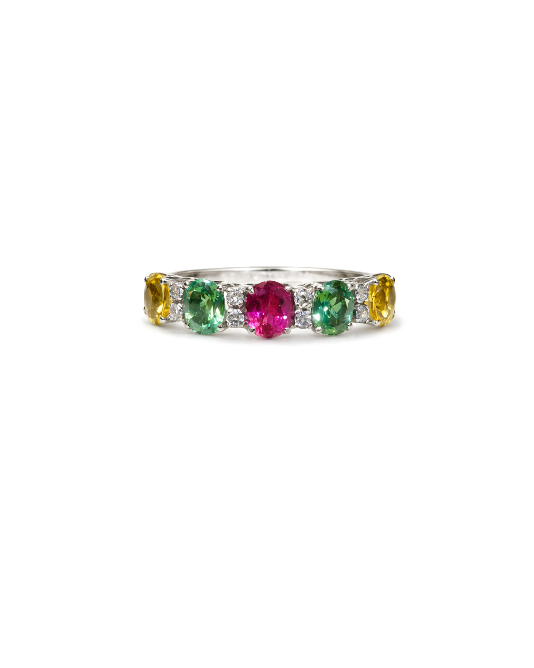 Tourmaline & Diamond White Gold Ring - Image 2