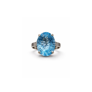 Blue Topaz Gemstone Silver Ring