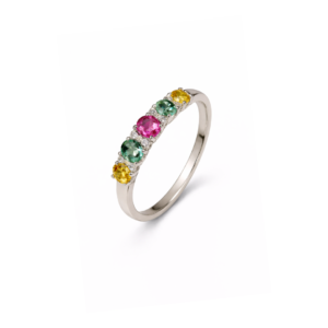 Tourmaline & Diamond White Gold Ring