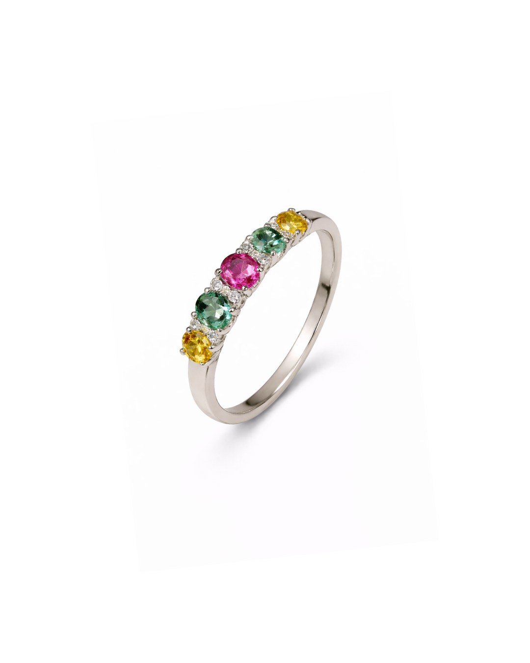 Tourmaline & Diamond White Gold Ring