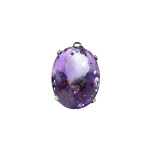 Brazil Pink Amethyst Oval Checker Cut Gemstone Silver Pendant – 127 Carat