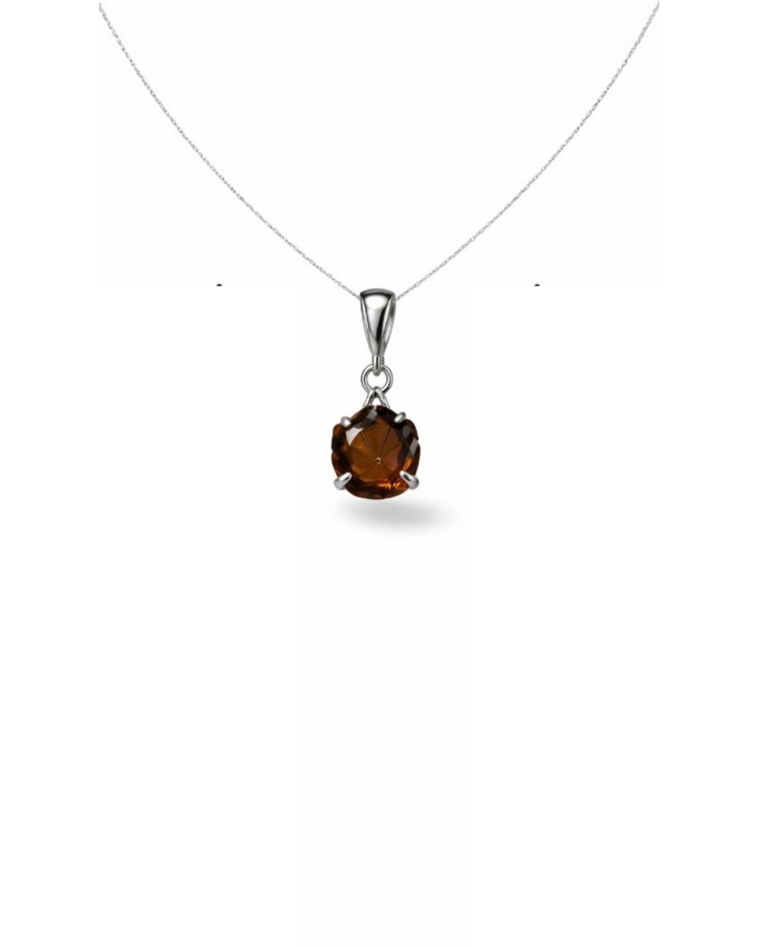 Timeless Smoky Quartz Laser Cut Sterling Silver Pendant Set - Image 3