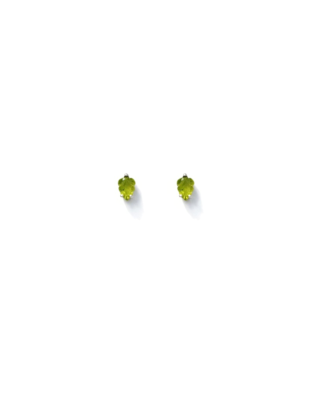 Fresh Peridot Leaf Carving Sterling Silver Pendant Set - Image 3