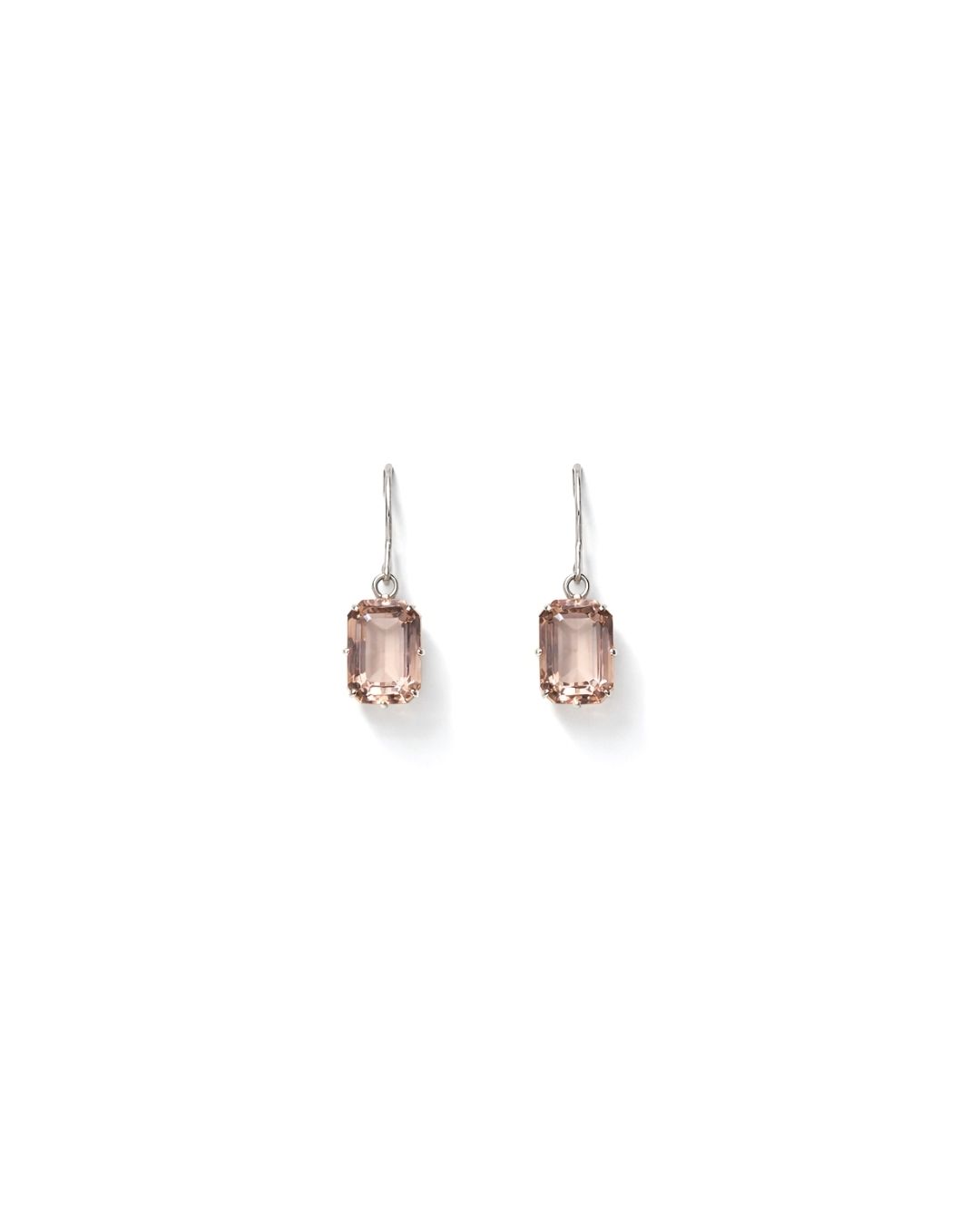 Graceful Peach Hydro Quartz Fancy Cut Sterling Silver Pendant Set - Image 2