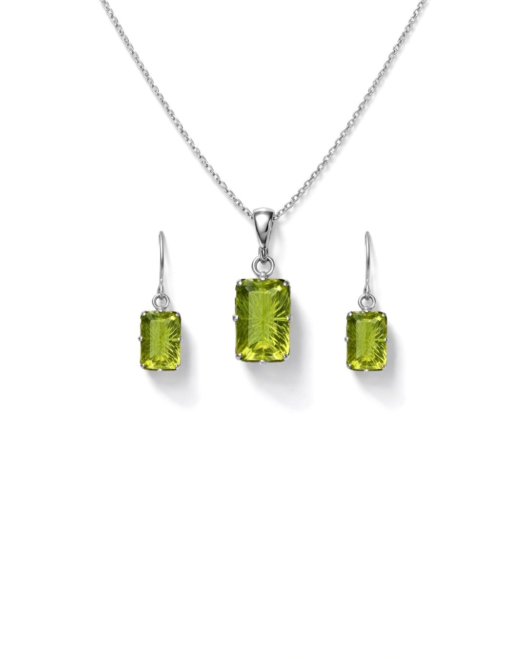 Refined Lemon Topaz Rectangular Pendant Set in 92.5 Sterling Silver