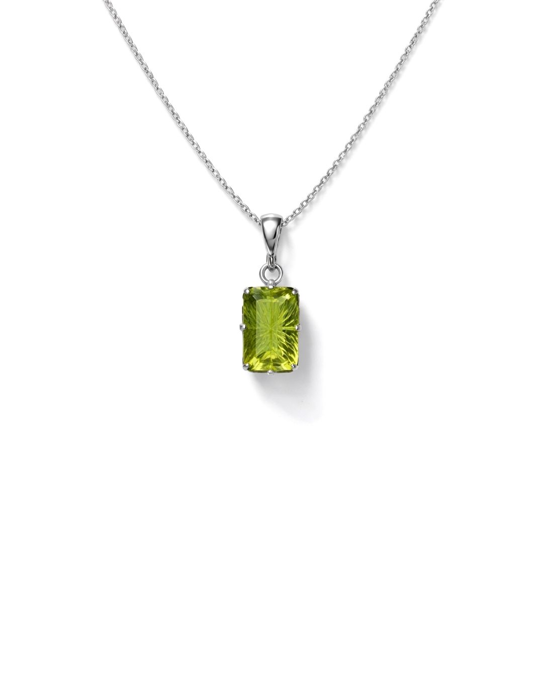 Refined Lemon Topaz Rectangular Pendant Set in 92.5 Sterling Silver - Image 3