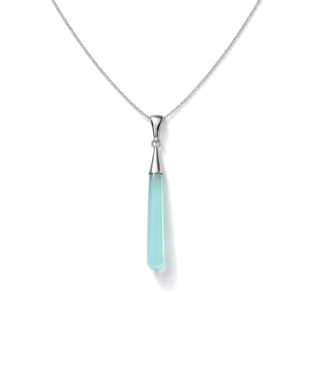 Graceful Aqua Chalcedony Drop Pendant Set - Image 3
