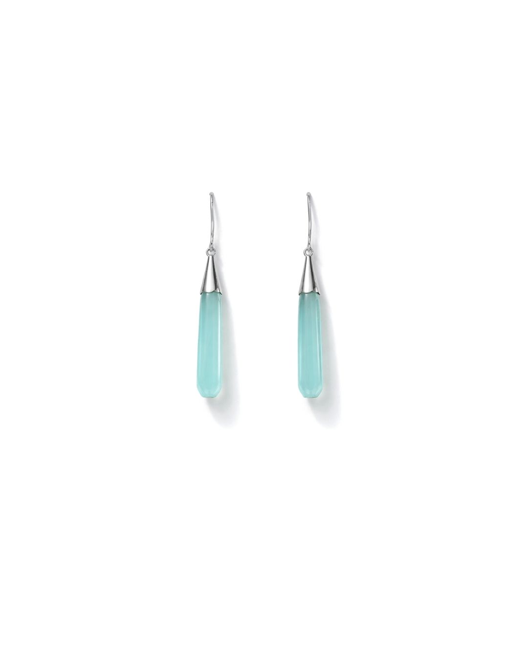 Graceful Aqua Chalcedony Drop Pendant Set - Image 2