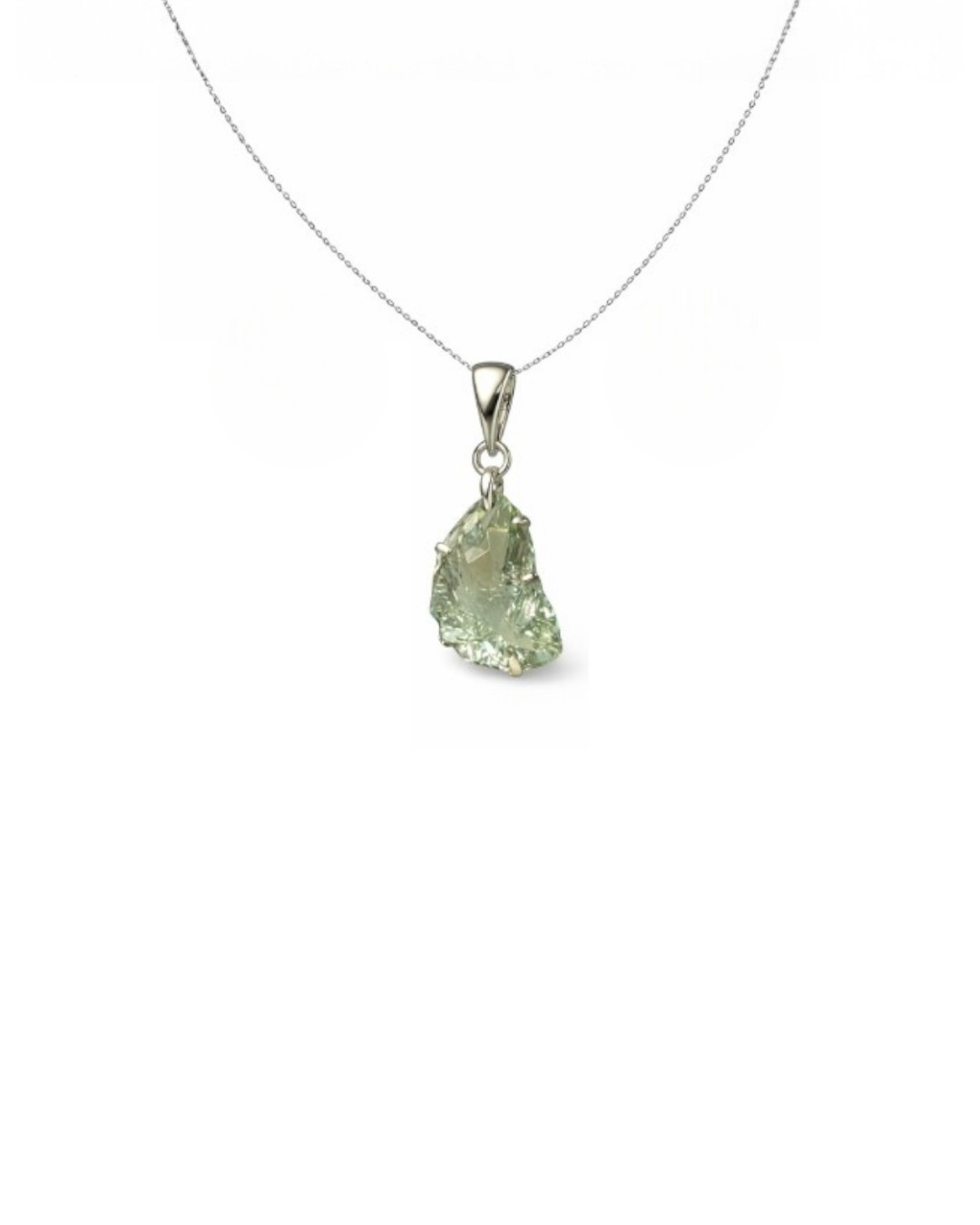 Light Green Amethyst Lesser Cut Pendant Set in 92.5 Sterling Silver - Image 2