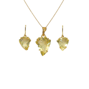 Graceful Lemon Topaz Fancy Pendant Set in 92.5 Gold Plated Sterling Silver
