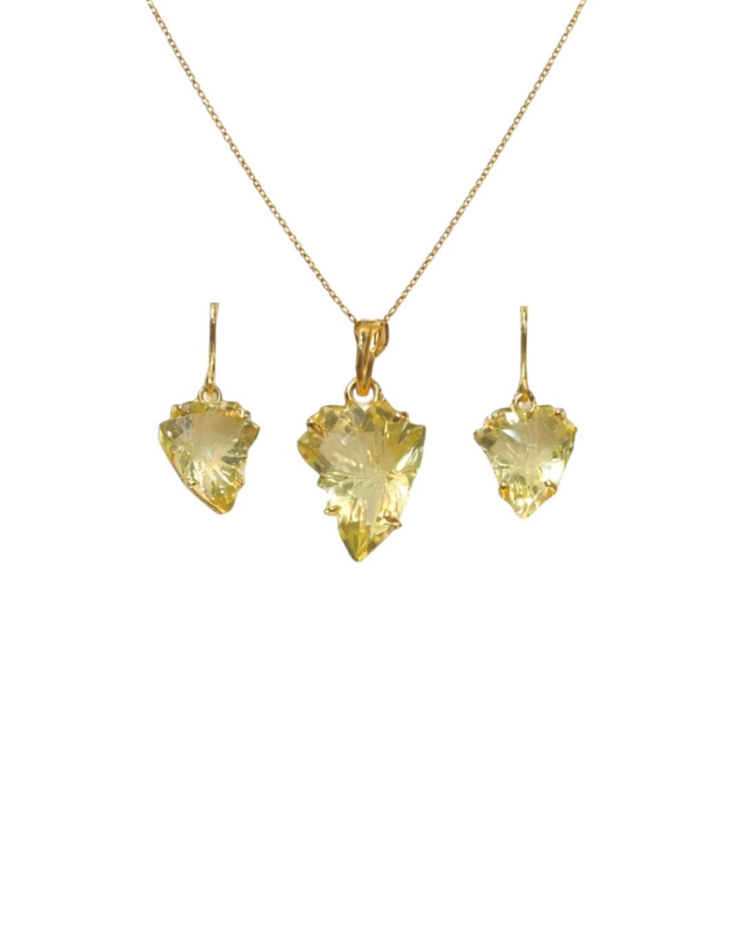 Graceful Lemon Topaz Fancy Pendant Set in 92.5 Gold Plated Sterling Silver