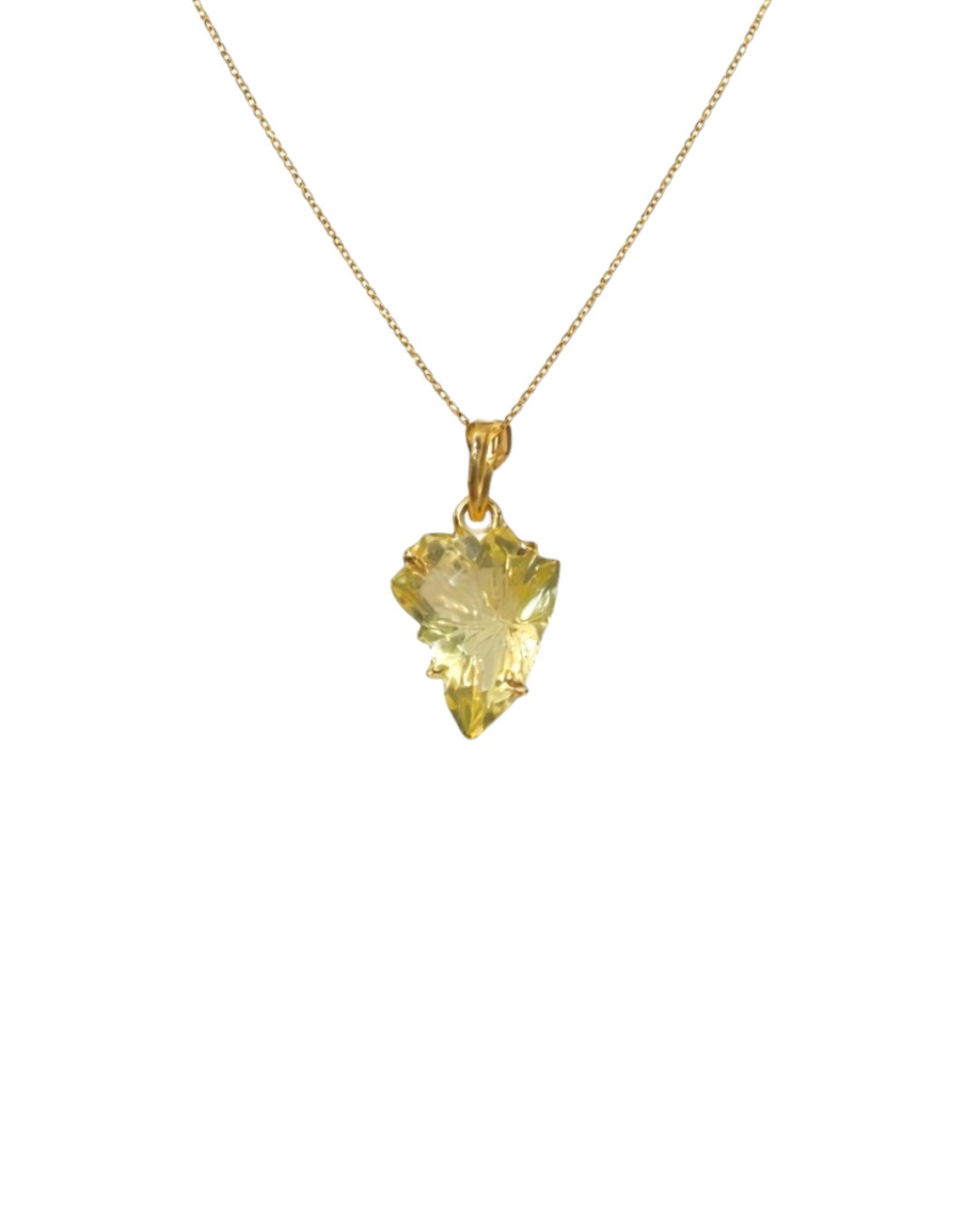 Graceful Lemon Topaz Fancy Pendant Set in 92.5 Gold Plated Sterling Silver - Image 2