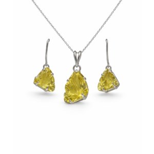 Delicate Lemon Topaz Fancy Cut Pendant Set in 92.5 Sterling Silver