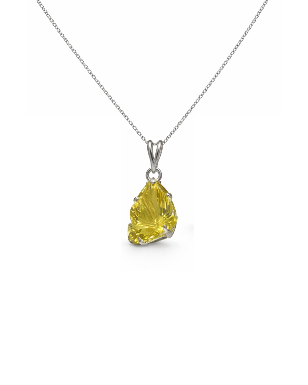 Delicate Lemon Topaz Fancy Cut Pendant Set in 92.5 Sterling Silver - Image 2