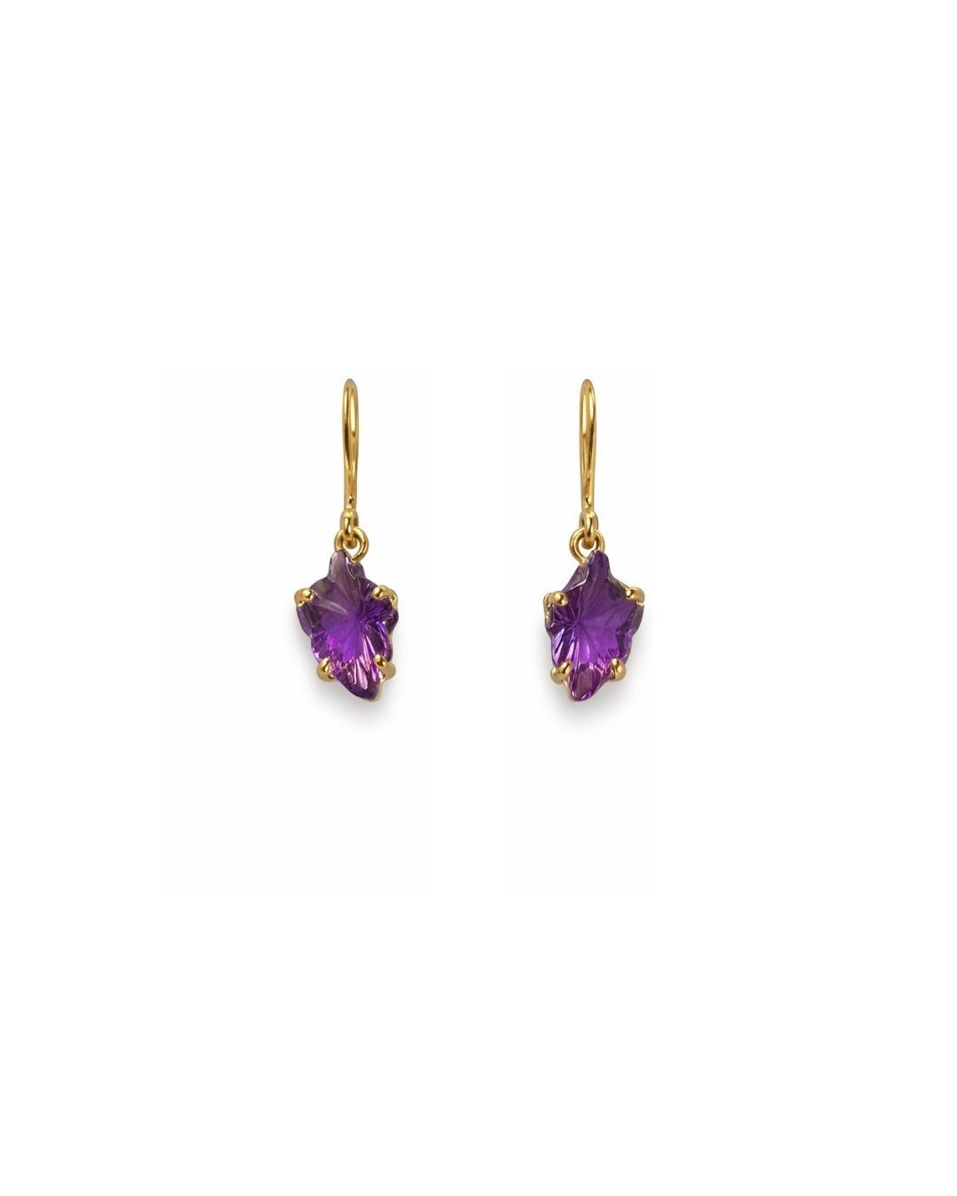 Gold Plated Amethyst Fancy Shape Pendant Set - Image 2