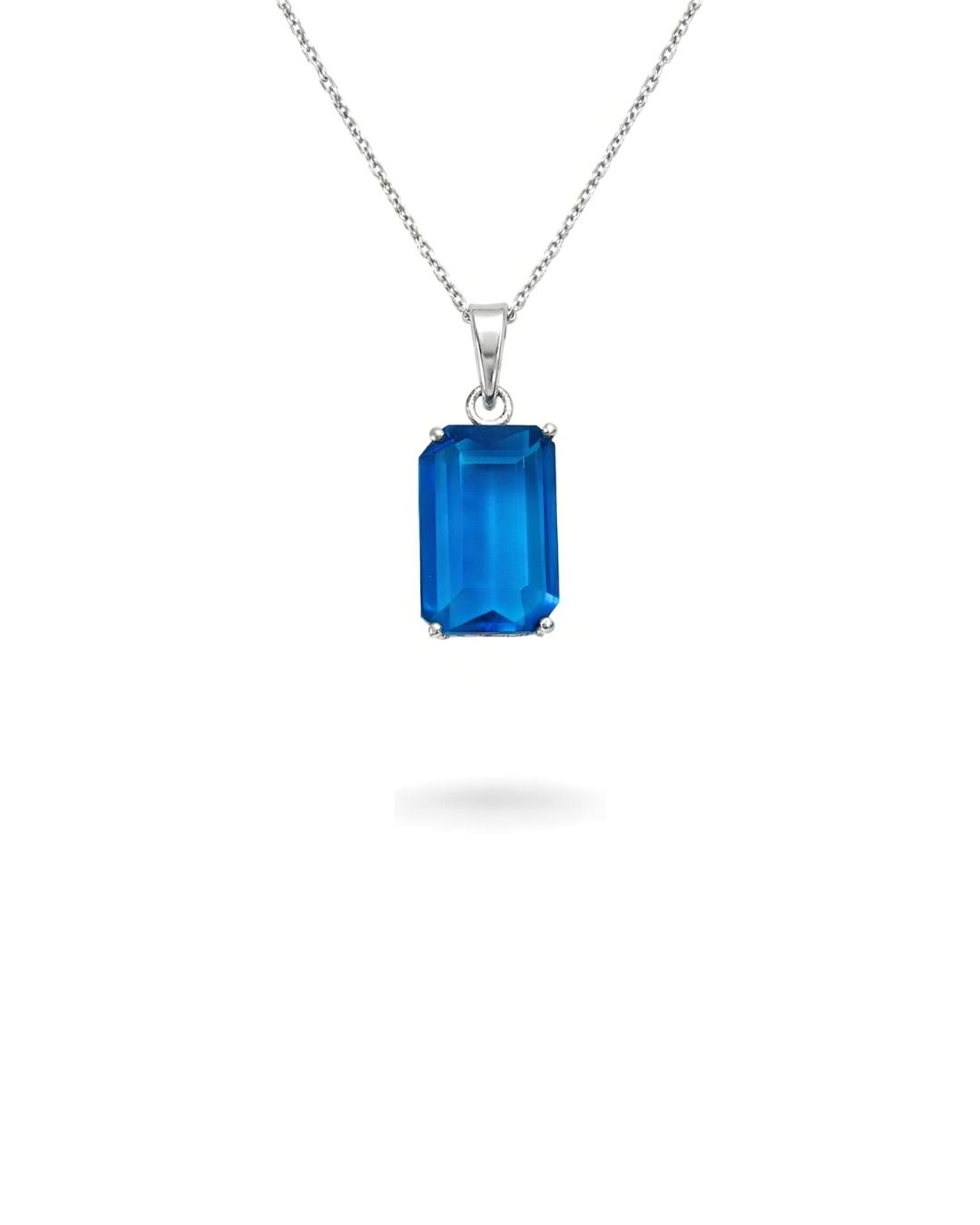 Defined Blue Topaz Hydro Sterling Silver Pendant Set - Image 3