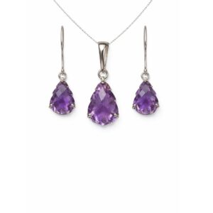 Fancy Shape Amethyst Pendant Set