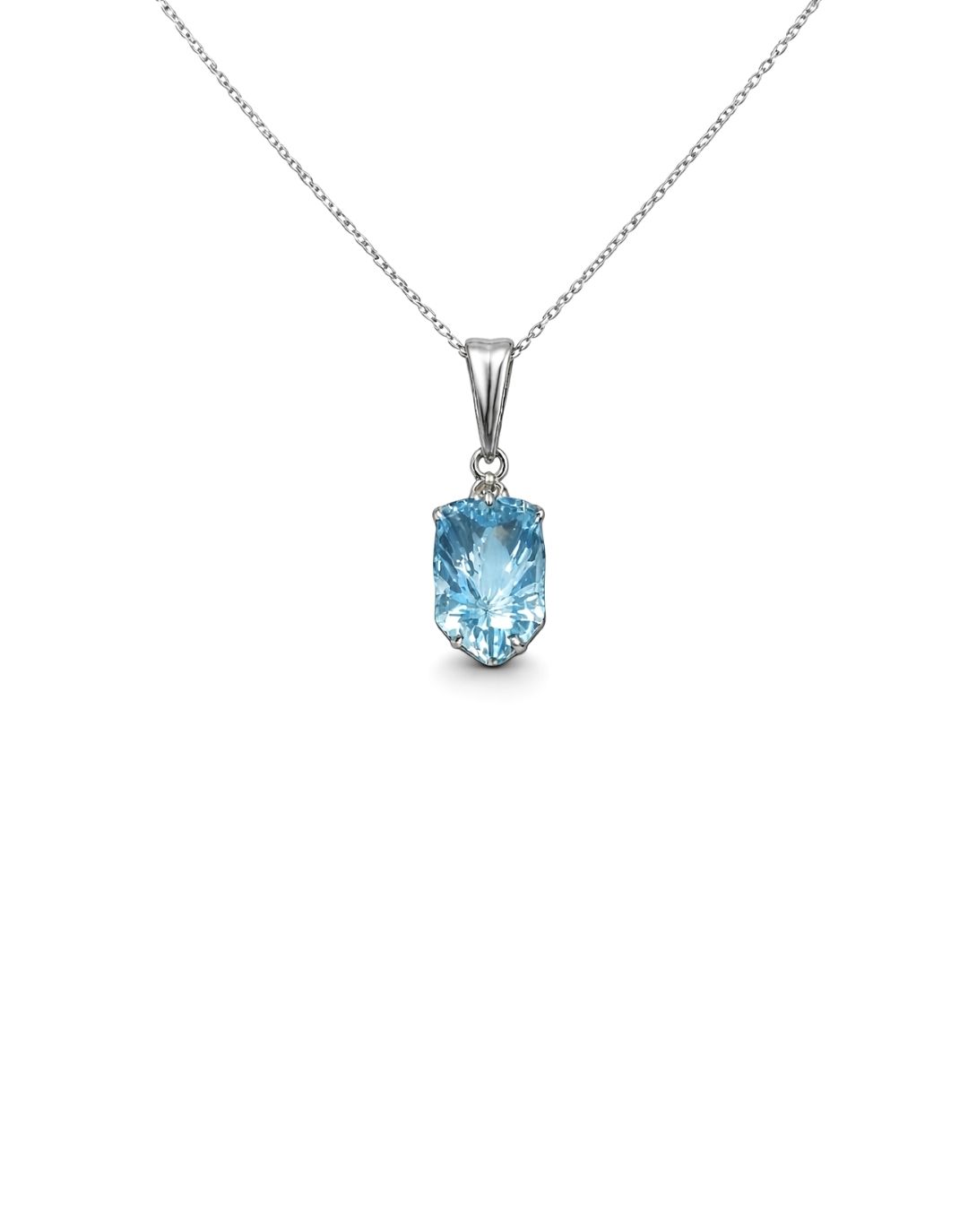 Graceful Blue Topaz Sterling Silver Pendant Set - Image 3