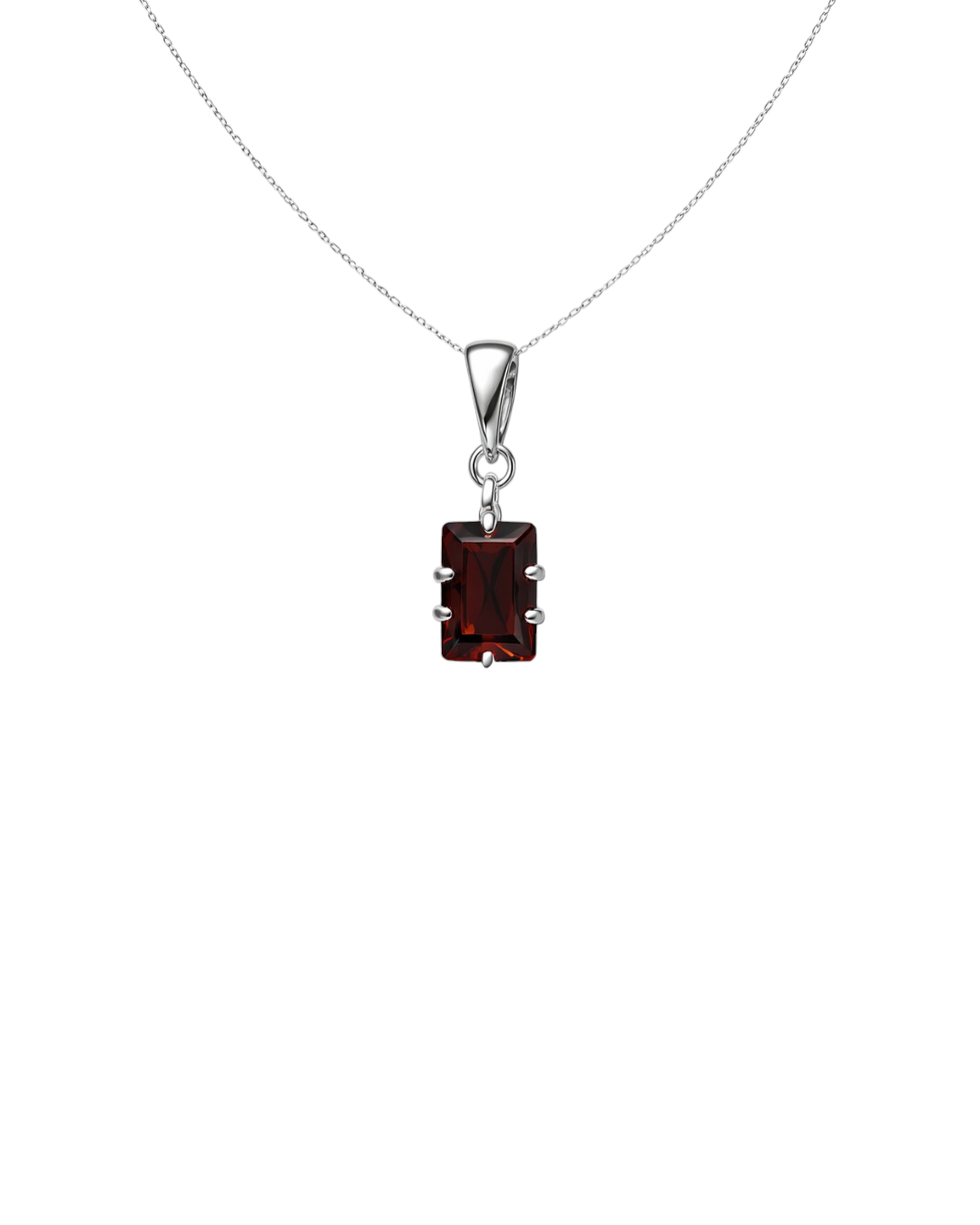 Classic Garnet Sterling Silver Pendant Set - Image 2
