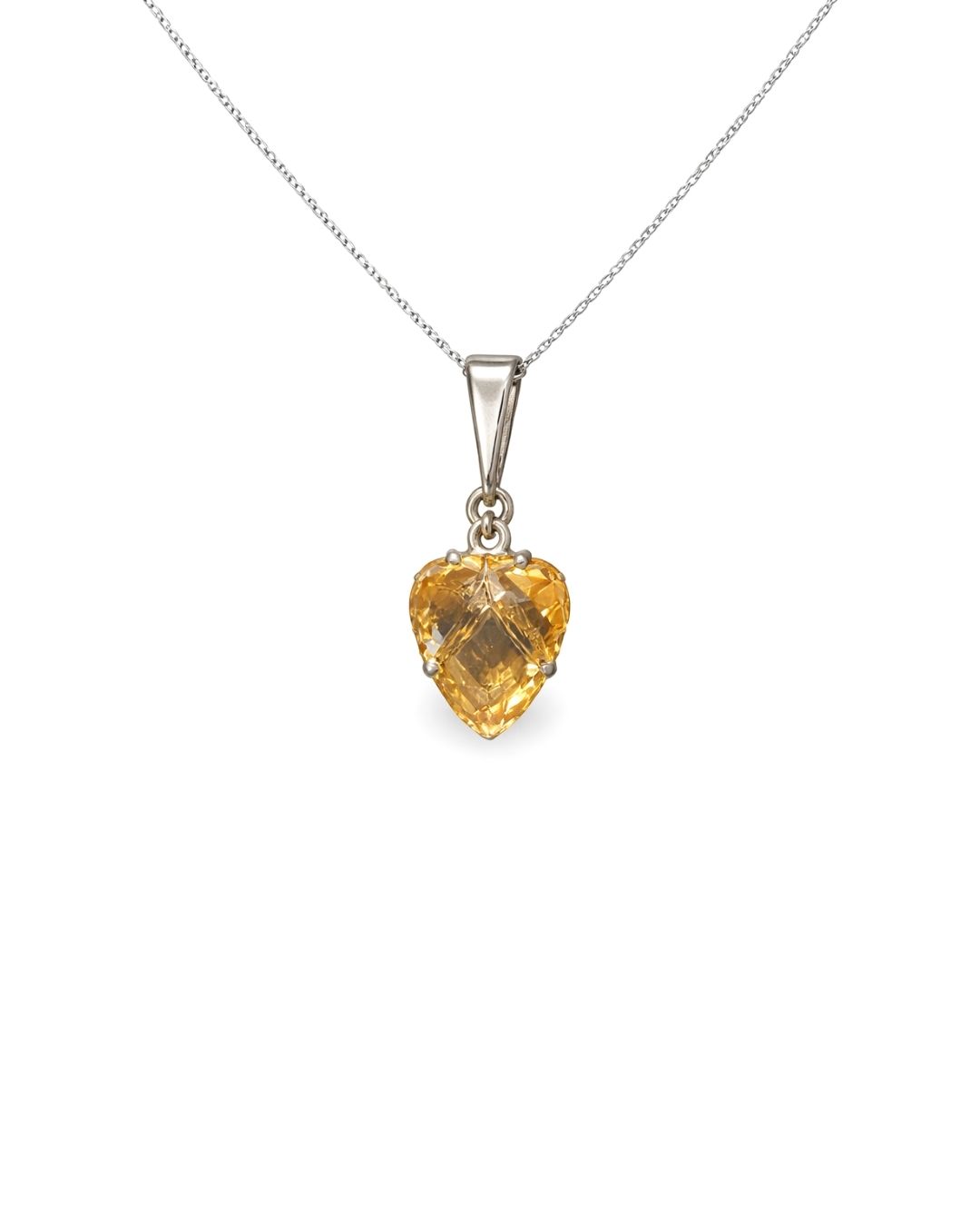 Elegant Golden Quartz Fancy Shape Sterling Silver Pendant Set - Image 3