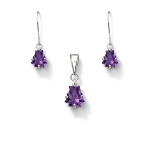 Charming Amethyst Fancy Shape Pendant Set