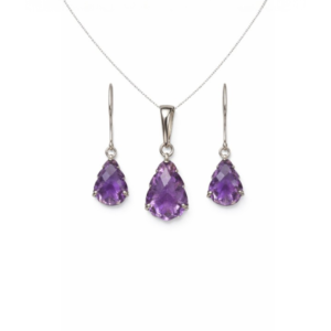 Fancy Shape Amethyst Pendant Set