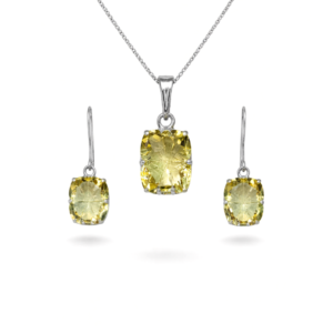Soft Yellow Lemon Topaz Pendant Set in 92.5 Sterling Silver