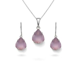 Graceful Chalcedony Jewel Pendant Set