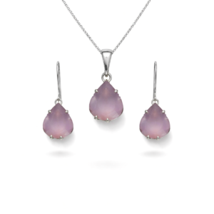 Graceful Chalcedony Jewel Pendant Set