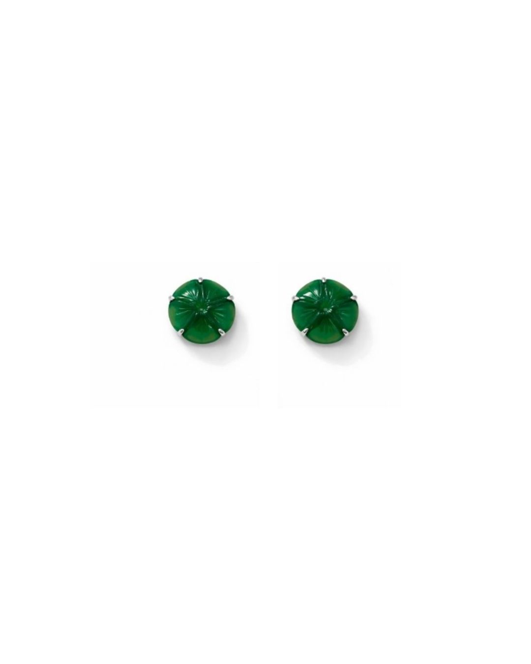Graceful Carved Green Aventurine Sterling Silver Pendant Set - Image 2