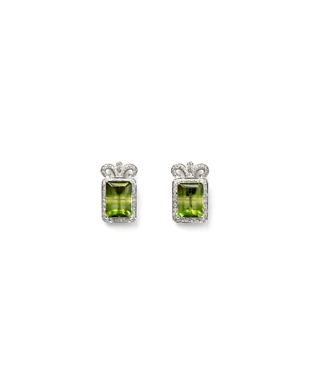 Green Fluorite Rectangle Sterling Silver Pendant Set with AD Accents - Image 2