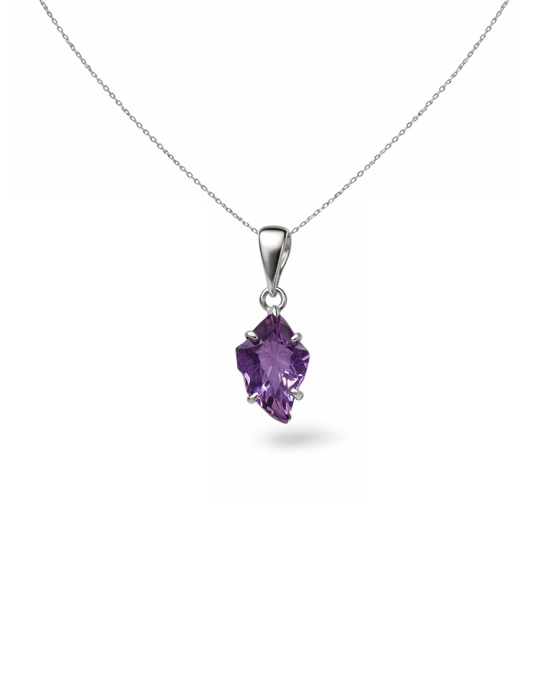 Graceful Amethyst Fancy Shape Pendant Set - Image 3