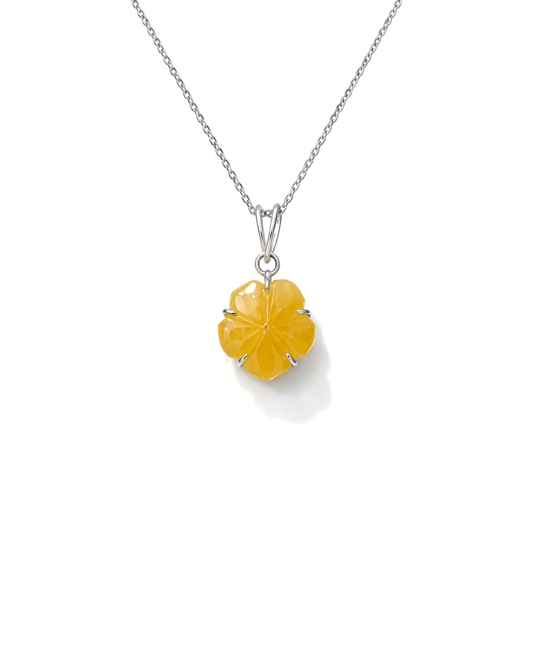 Blooming Chalcedony Flower Sterling Silver Pendant Set - Image 3