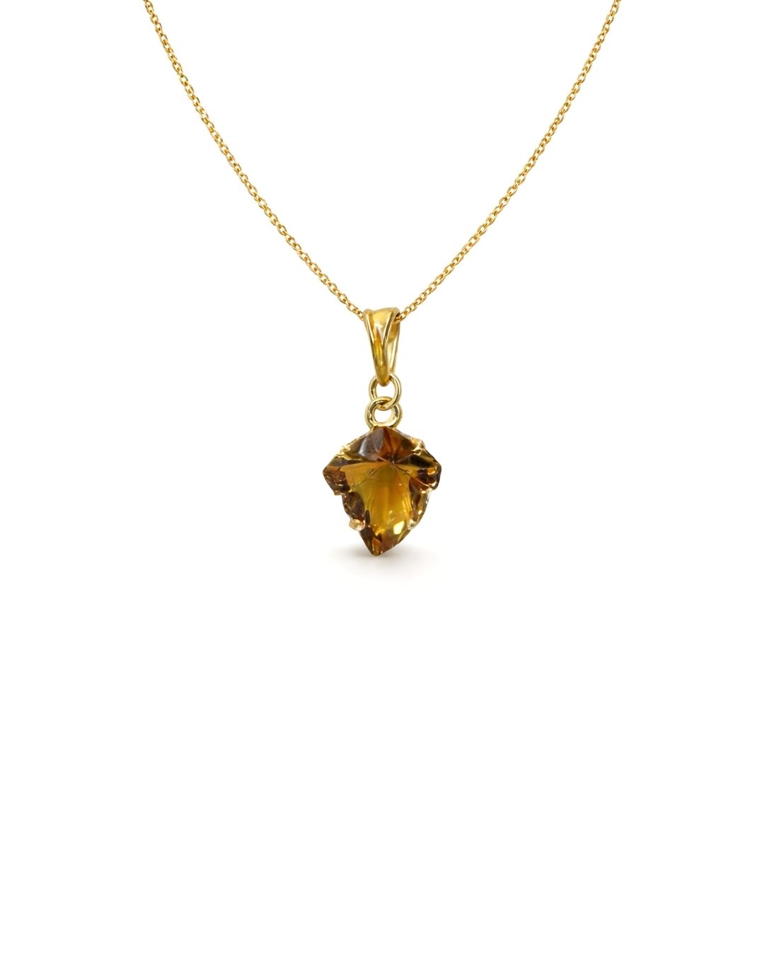 Golden Glow Bear Quartz Fancy Sterling Silver Pendant Set - Image 3