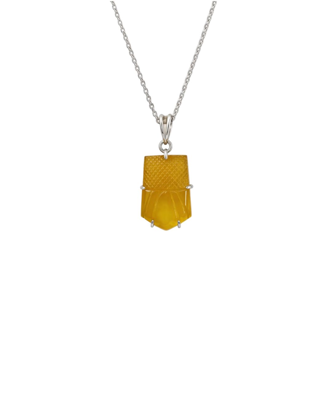 Elegant Chalcedony Fancy Sterling Silver Pendant Set - Image 3