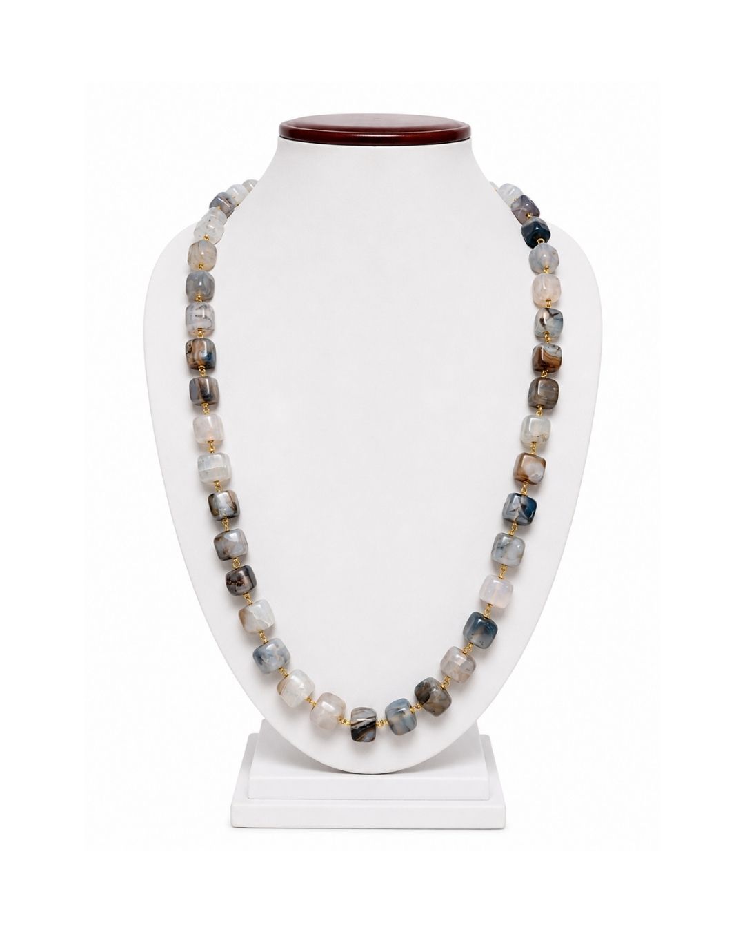 Mystic Grey Agate Cube Mala