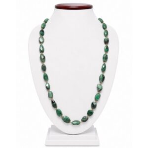 Emerald Charm Tumble Mala Necklace