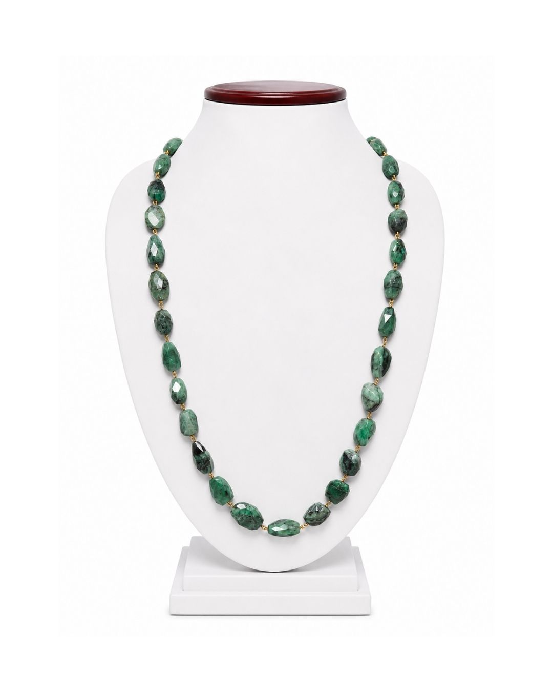 Emerald Charm Tumble Mala Necklace