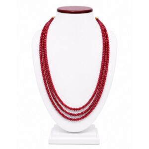 Royal Ruby Three-Line Mala Necklace