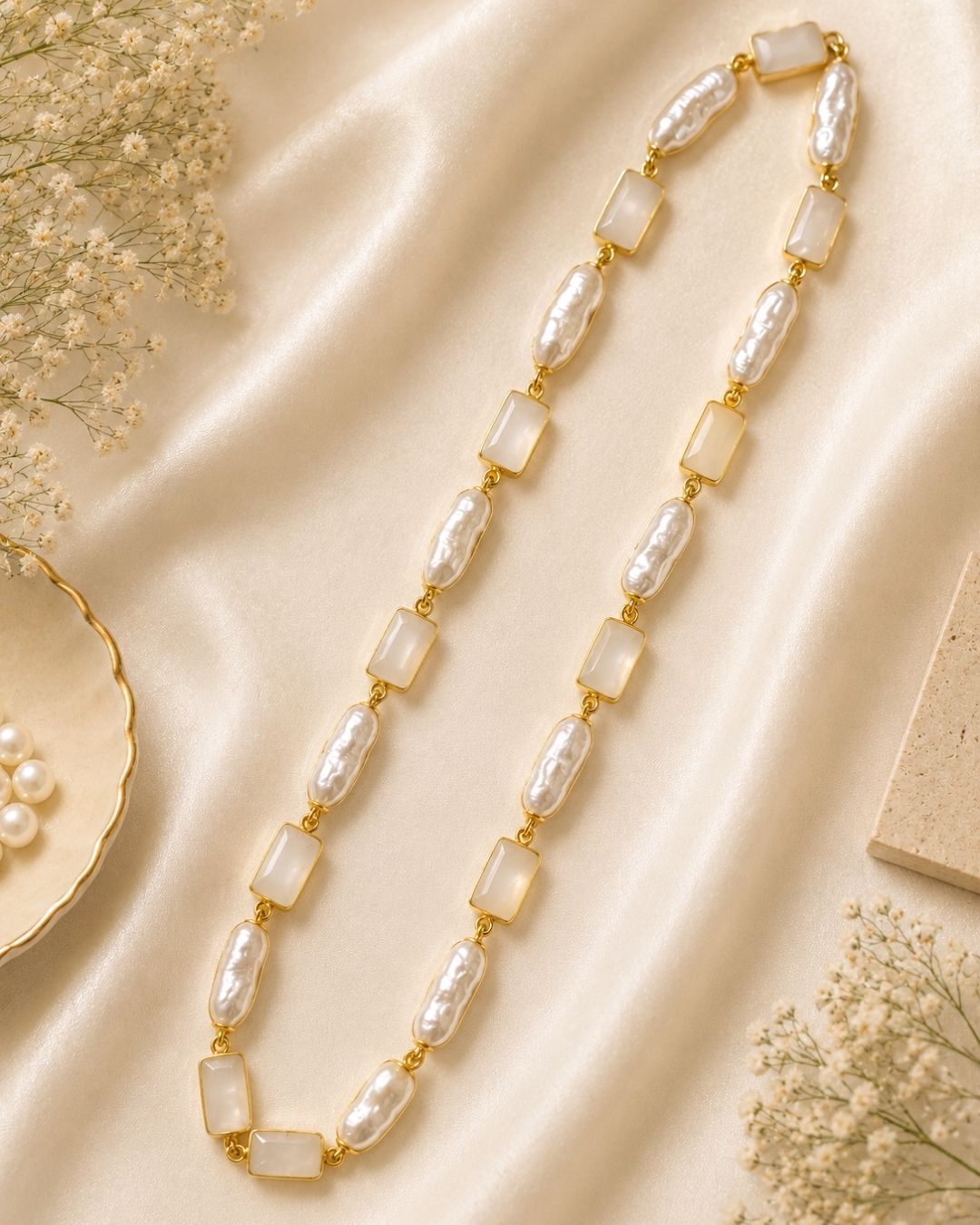 Moonstone Pearl Grace Mala Necklace - Image 2