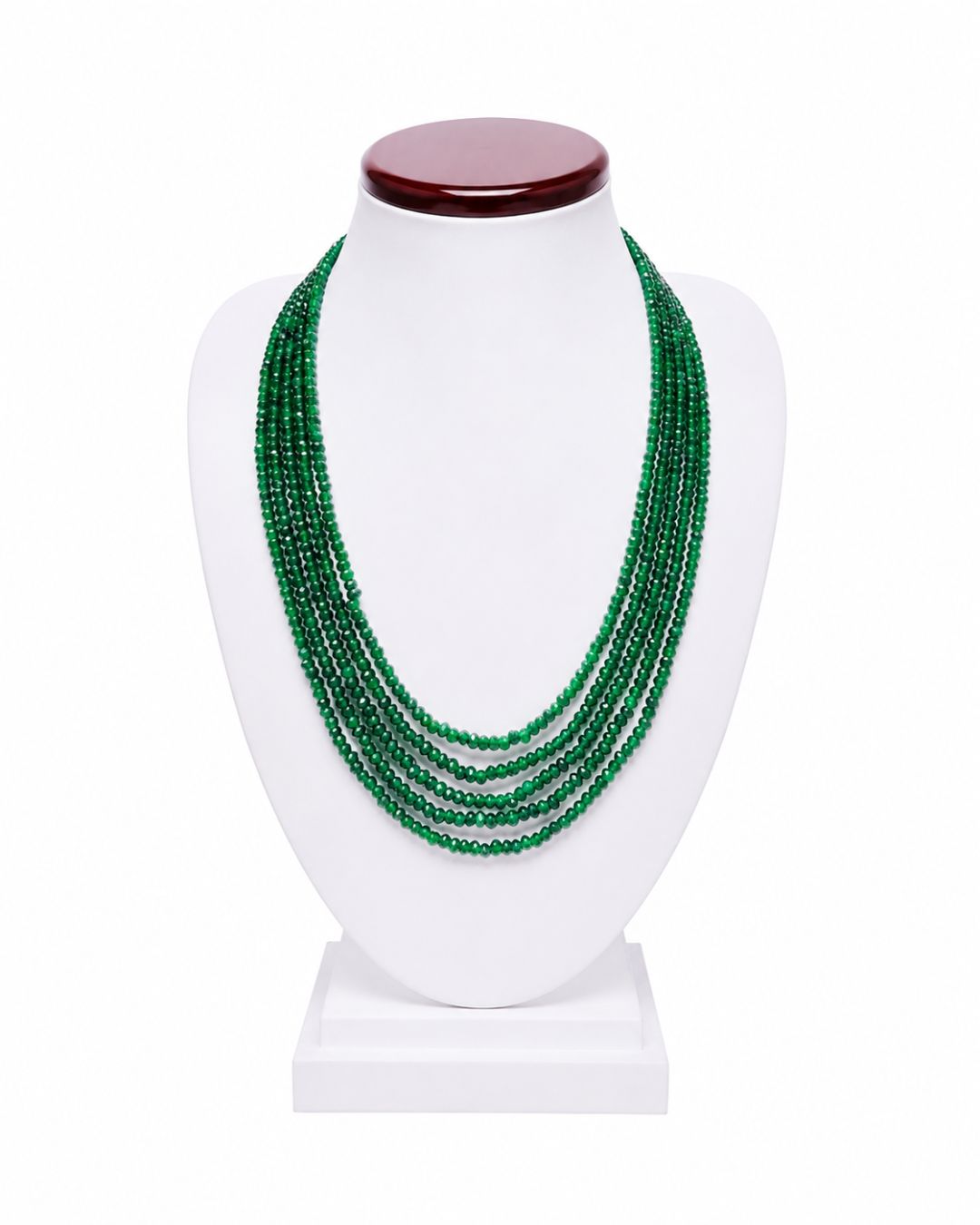 Prosperity Green Jade Diamond Cut Mala