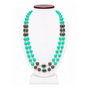 Emerald Harmony Green Jade Double Strand Mala Necklace