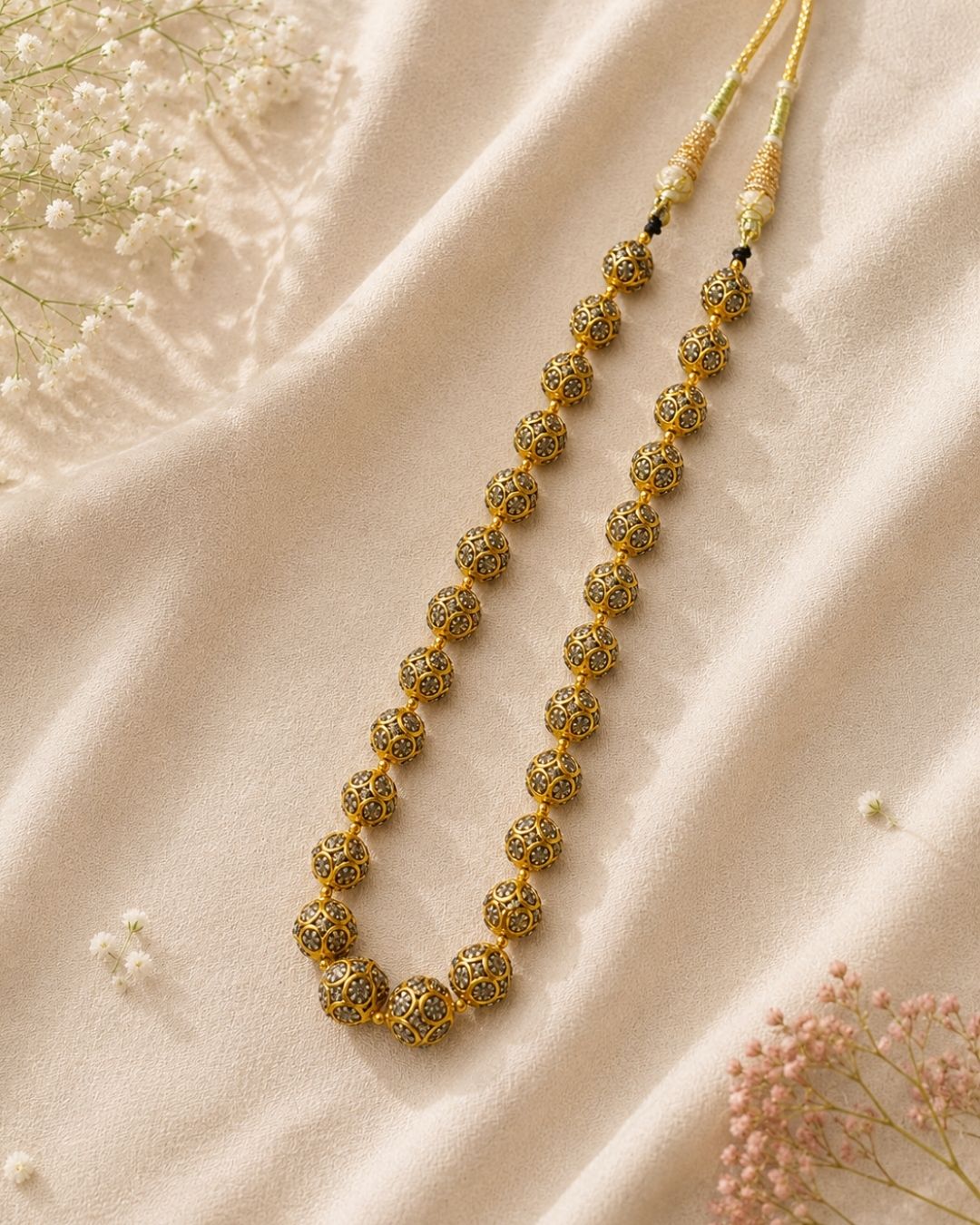 Regal Radiance Swiss Marcasite Mala Necklace - Image 2