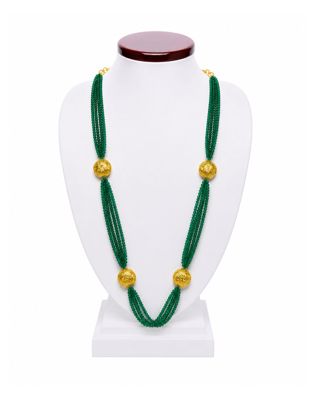 Graceful Green Crystal Layered Mala